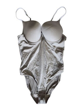 Women's FLEXEES Beige Shapewear Padded Adjustable Strap Bodysuit 36B NWOT